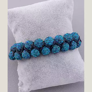 Браслет Шамбала Crystal 17 см (синій, чорний)
