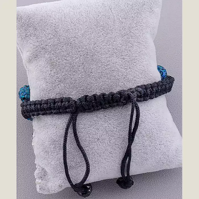 🏷️️ Браслет Шамбала Crystal 17 см (синій, чорний) ss_15443