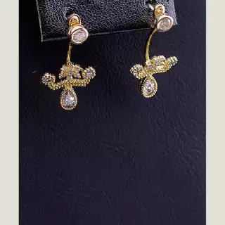 Сережки пусети Xuping Фіаніт (позолота 18к)