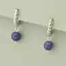 🏷️️ Сережки з англійським замком Лазуріт (родій) F-101895