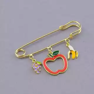 Брошка шпилька фрукти Xuping емаль (позолота 18к лимонна)