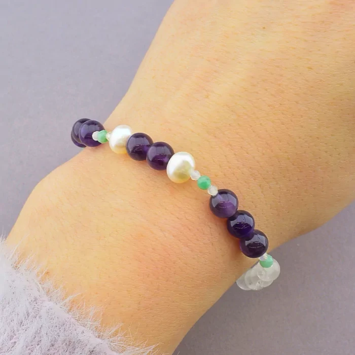 🏷️️ Браслет резинка Самоцвіти 18 см ss_78118