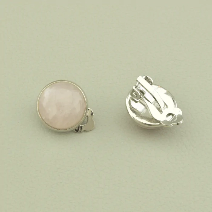 Сережки Рожевий кварц 14х14 ss_103335 ss_103335