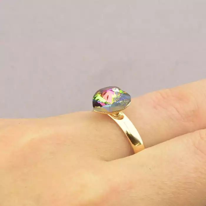 🏷️️ Каблучка серце Xuping Swarovski (позолота 18к) ss_88970