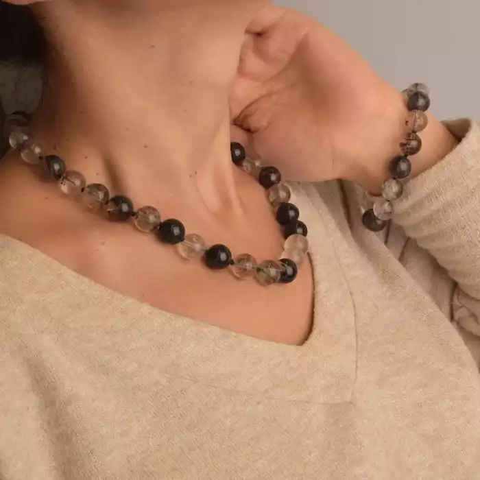 🏷️️ Намисто + Браслет Кварц, Гірський кришталь 46 см ss_79472