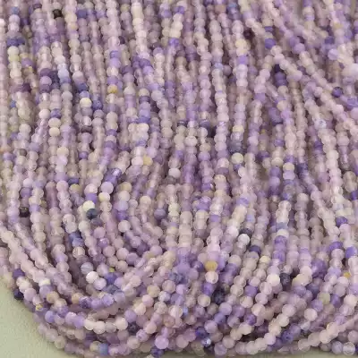 🏷️️ Намистини Аметист 38 см. 3 мм. (натуральне каміння, без застібки) F-104386