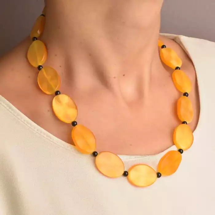 🏷️️ Намисто Котяче око, Агат 49 см. ss_90566