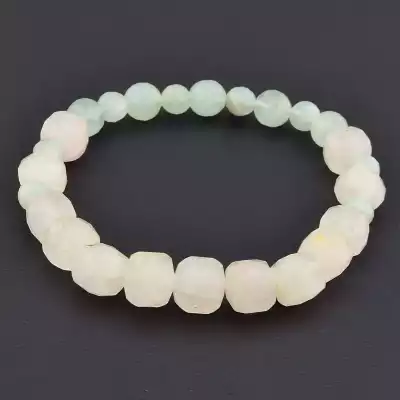 Браслет на резинці Аквамарин, Рожевий кварц 19 см