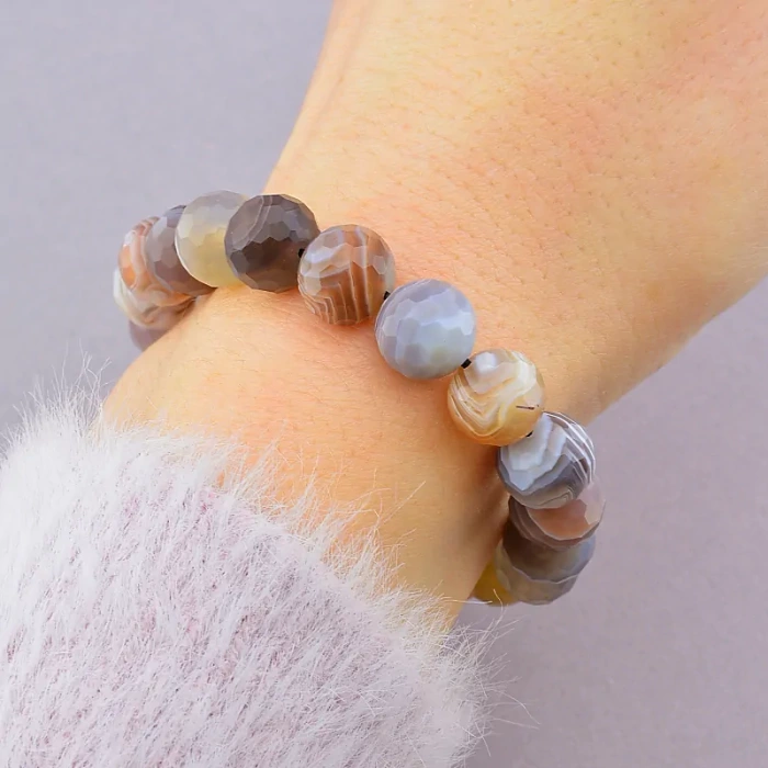 🏷️️ Браслет резинка Агат 18 см. ss_90926