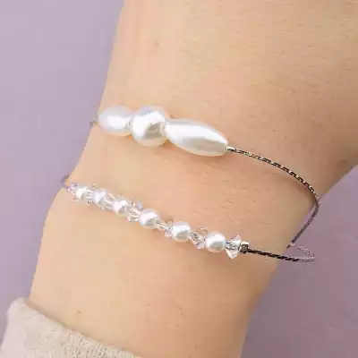 🏷️️ Браслет з карабіном Xuping Майорка 17 см. (родій) F-91368