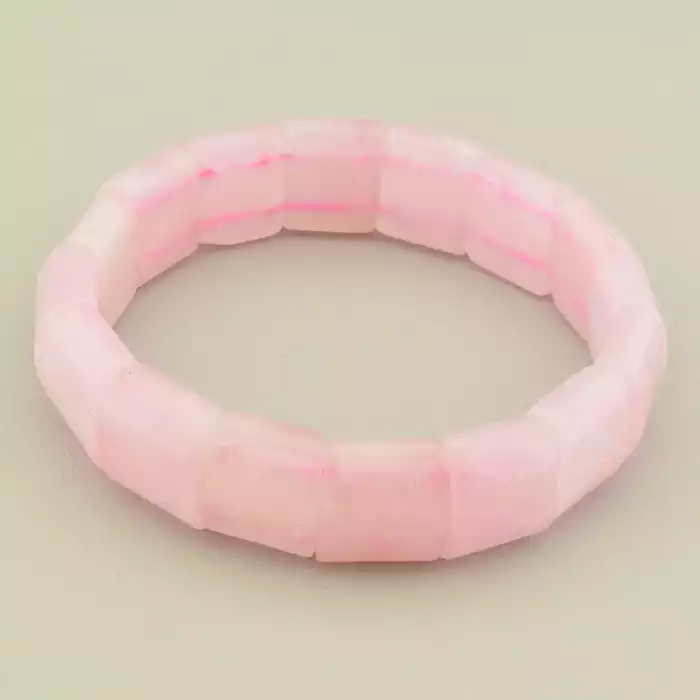 🏷️️ Браслет на резинці Рожевий кварц 18 см ss_106217
