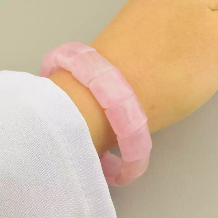 🏷️️ Браслет на резинці Рожевий кварц 18 см ss_106217