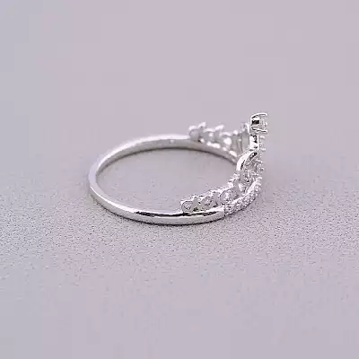 🏷️️ Каблучка корона Xuping Фіаніт (родій) F-60956