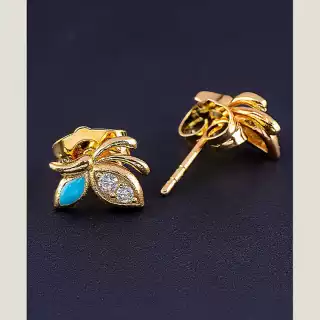 Сережки пусети Xuping Фіаніт (позолота 18к)