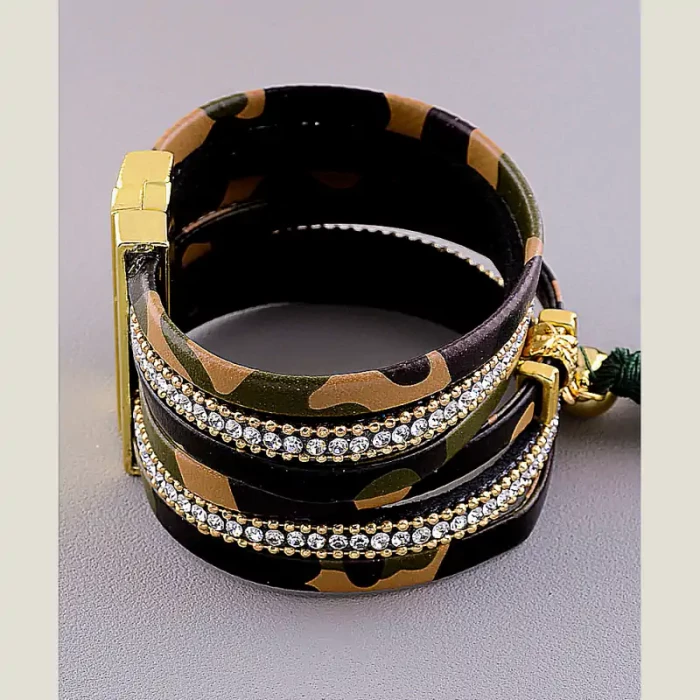 🏷️️ Браслет на магнітній застібці Сrystal 19 см шкірозамінник ss_51478