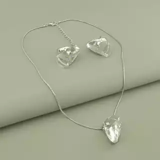 Підвіска + Сережки Фіаніт 46 см.