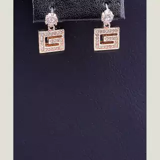 Сережки пусети Big Dipper Фіаніт (позолота 18к)