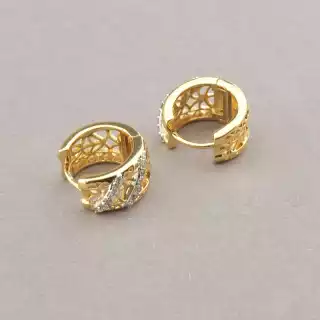 Сережки кільця Xuping Фіаніт (позолота 18к)