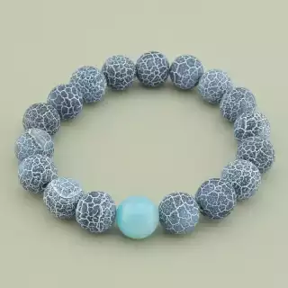 Браслет резинка Агат 18 см.