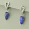 🏷️️ Сережки з англійським замком Лазуріт (родій) F-101896