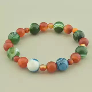 Браслет резинка Агат 18 см.