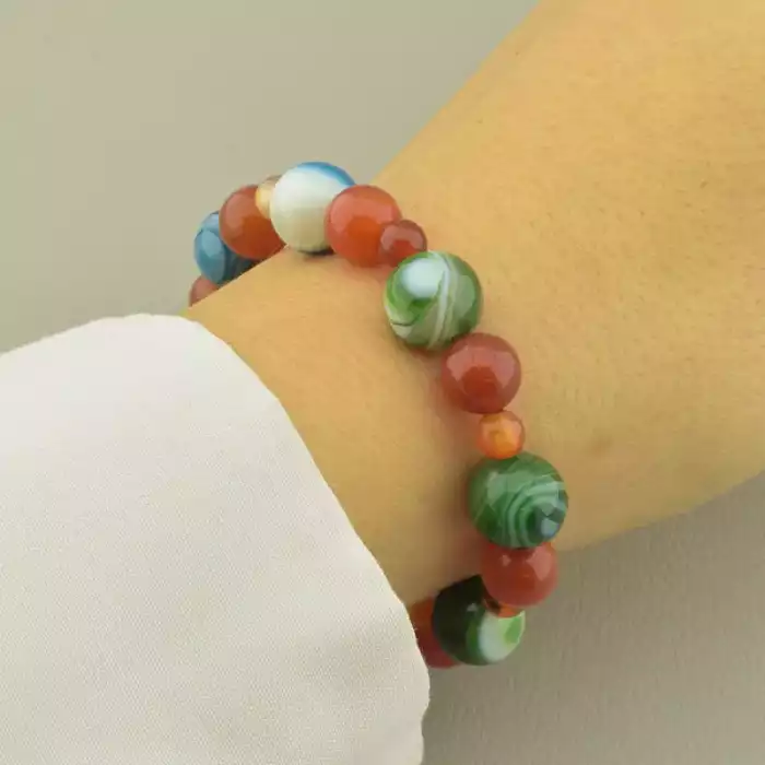 🏷️️ Браслет резинка Агат 18 см. ss_102296