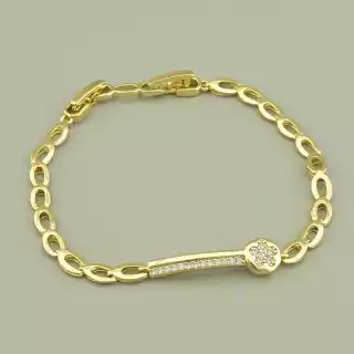 Браслет складний Xuping Фіаніт 17 см. (позолота 18к лимонна)