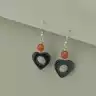 🏷️️ Сережки серце петля Сердолік, Агат F-95855