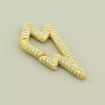 🏷️️ Замочок Фіаніт 38х17мм.(позолота 18к (лимонна)) F-103336