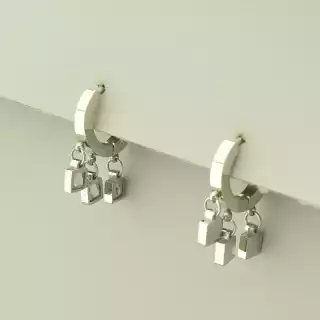 Сережки сучасні кільця Xuping Фіаніт (родій)