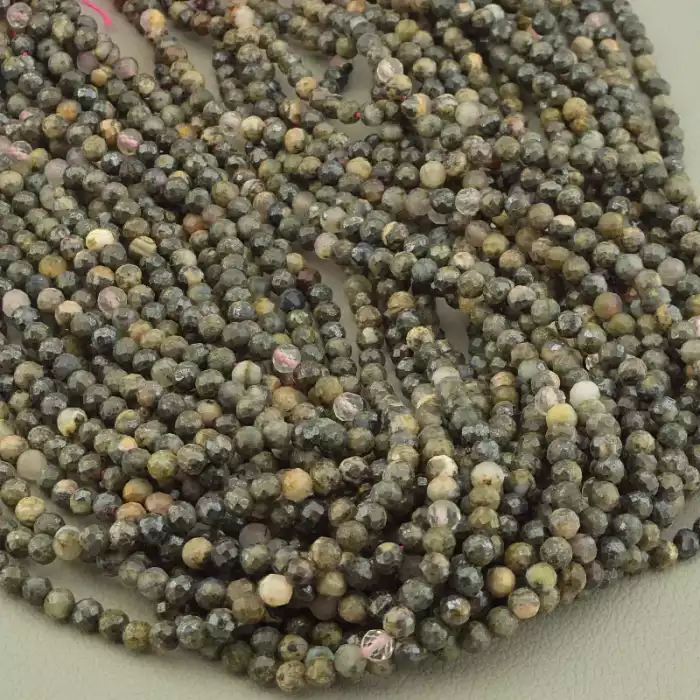 🏷️️ Нитка Родоніт, Рожевий кварц 39 см. 4,4 мм. (без застібки) ss_104068