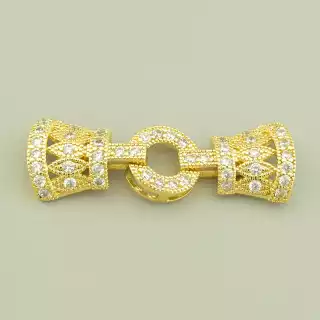 Замочок Фіаніт 35х12мм.(позолота 18к (лимонна))