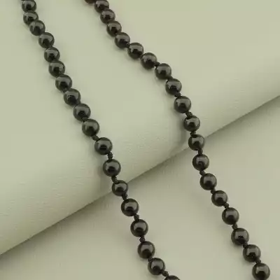 🏷️️ Намисто з турмаліном у сріблі 925 проби (52 см, чорна) F-104694