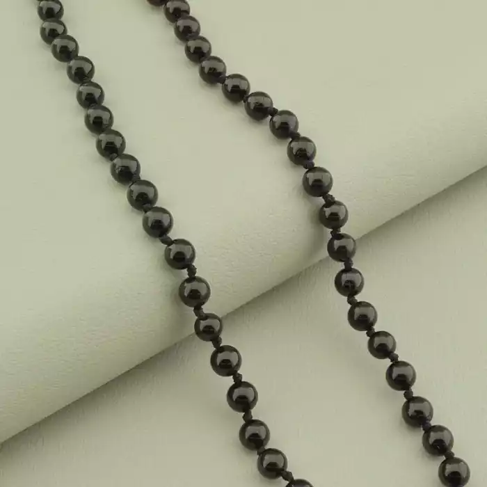 🏷️️ Намисто з турмаліном у сріблі 925 проби (52 см, чорна) ss_104694