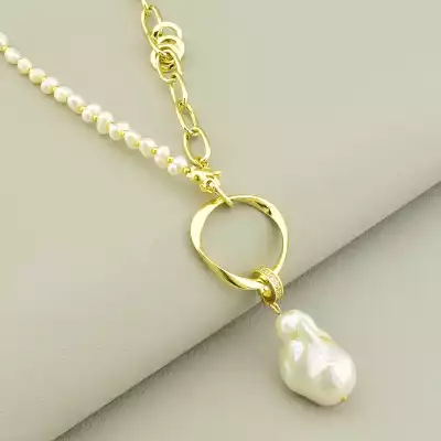 🏷️️ Підвіска Перли (52 см, з карабіном, +4 см ланцюжок) F-104894