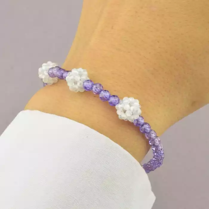 🏷️️ Браслет з карабіном Циркон срібло (925 проба) 18 см. ss_89982