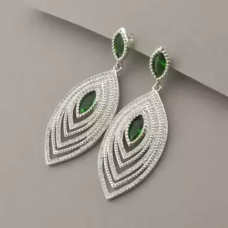 Сережки пусети Xuping Фіаніт (родій)