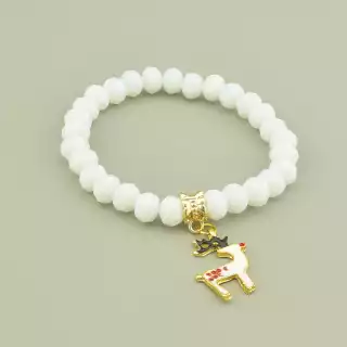 Браслет резинка Чеський кришталь, Емаль 18 см.