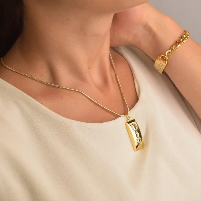 🏷️️ Підвіска + Браслет Winniana Фіаніт 45 см. ss_92381