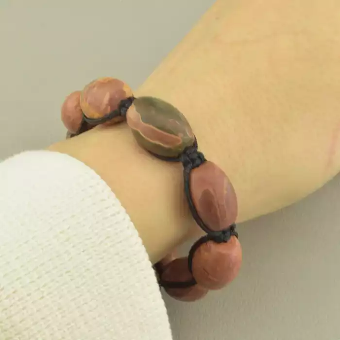 🏷️️ Браслет шамбала Яшма 17 см. ss_100049