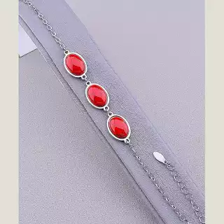 Браслет з карабіном Корал 19 см