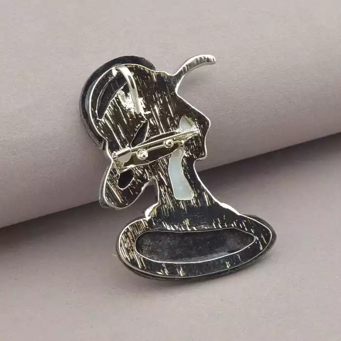 🏷️️ Брошка-кулон жінка в капелюсі Галіотіс 55x37 мм ss_73945