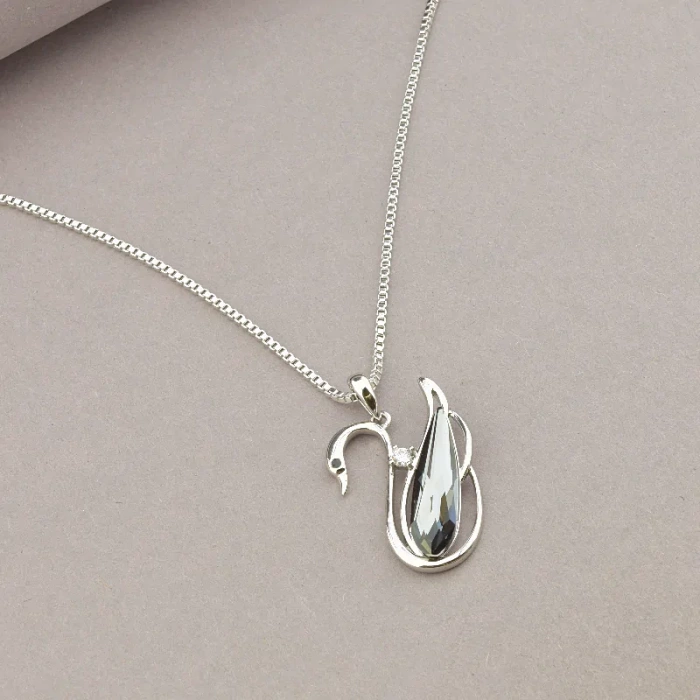 🏷️️ Підвіска лебідь Xuping Swarovski 40 см (родій) ss_74162