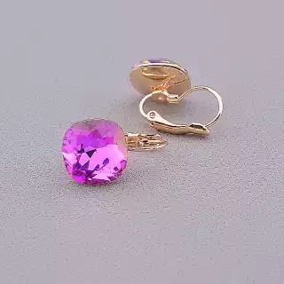 Сережки з французьким замком Pataya Фіаніт (позолота 18к)