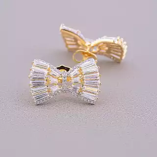 Сережки пусети Xuping Фіаніт (позолота 18к)