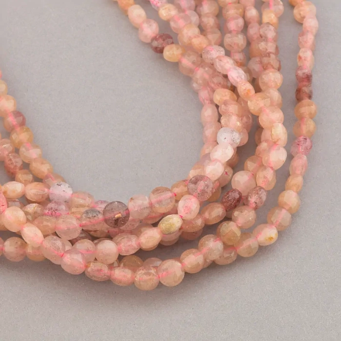 🏷️️ Нитка Полуничний кварц 37 см (без замка) ss_76083