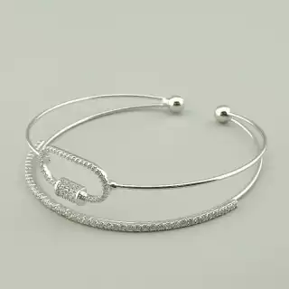 Браслет без застібки Saiya Фіаніт 17 см. (родій)