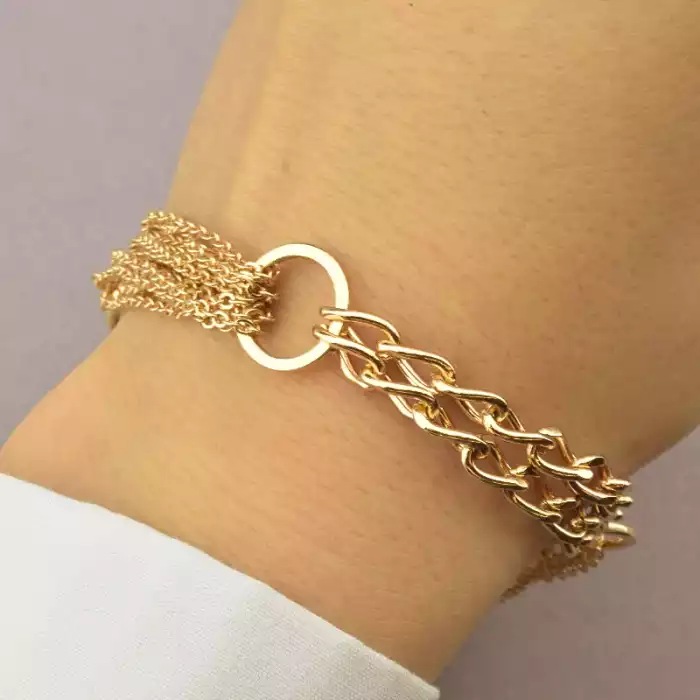 🏷️️ Браслет з карабіном Xuping 20 см (позолота 18к) ss_85756