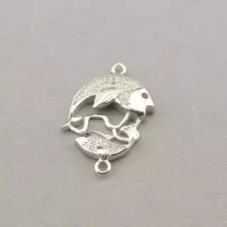 Конектор Фіаніт срібло (925 проба) 23х18мм.