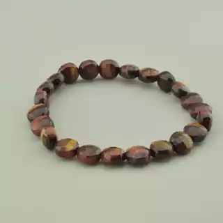 Браслет резинка Бичаче око, Тигрове око 18 см.